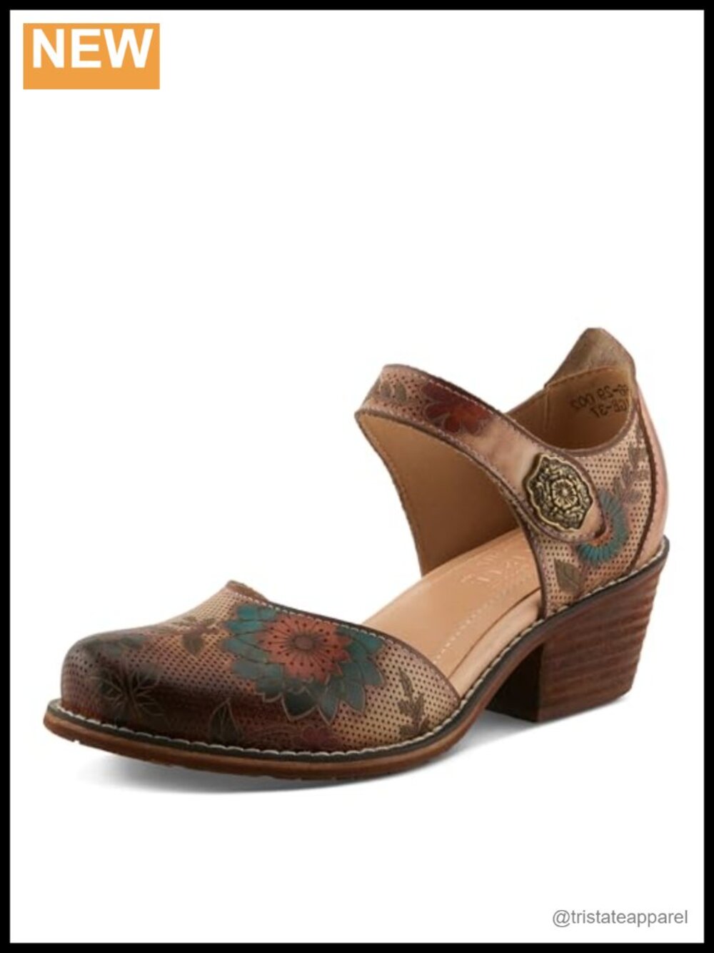 Spring Step L'Artiste Cabracho Leather Block Heel Pumps Hook and Loop